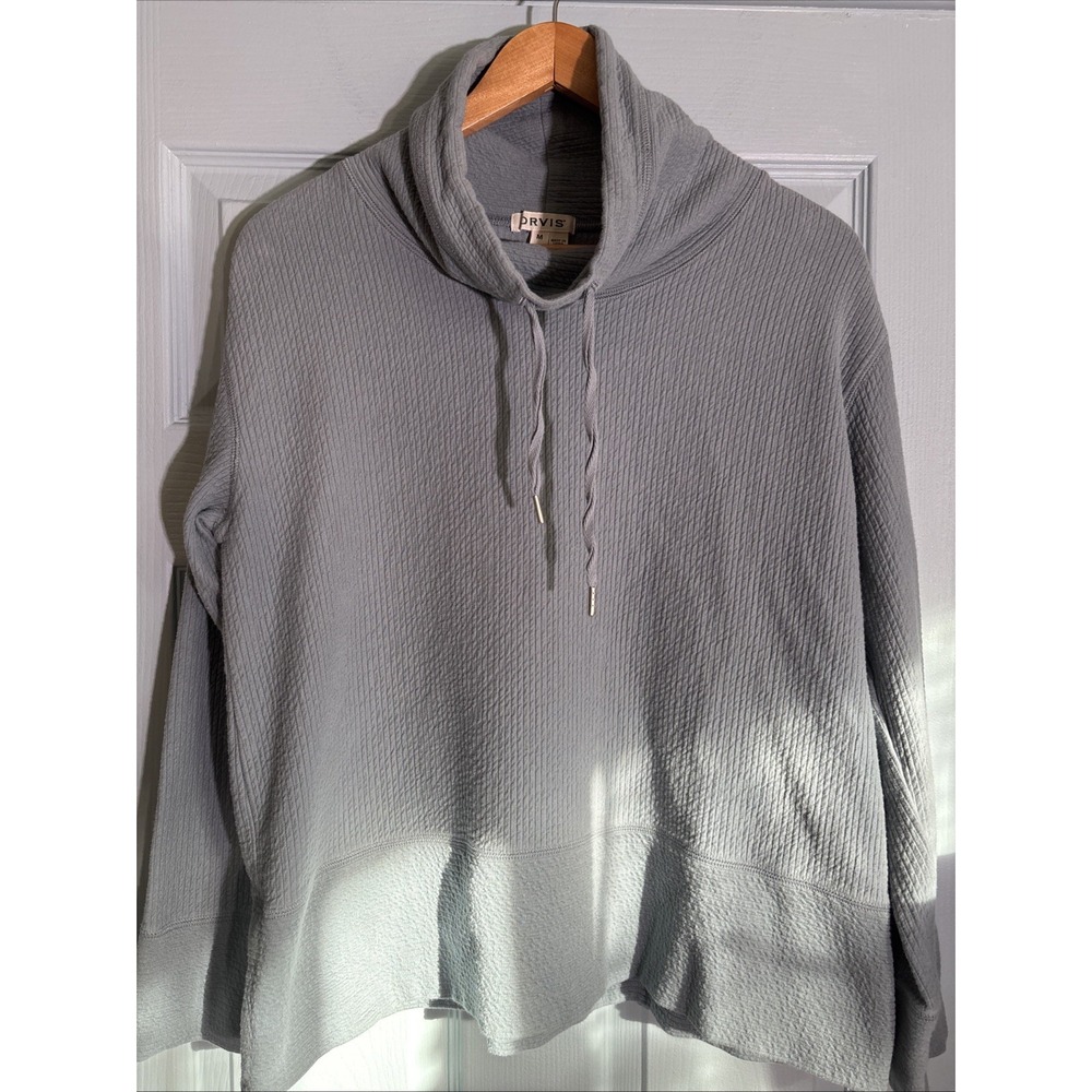 Orvis Cowl Neck Pullover Ladies Sz Medium. Gray-blue.